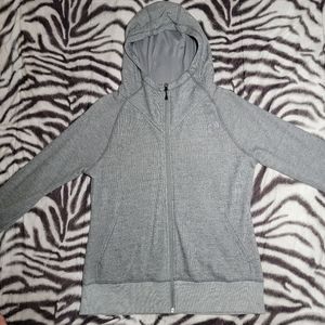 Women's The North Face cotton full zip-up hoody size Large color gray